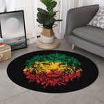 Rasta Lion Print Round Rug