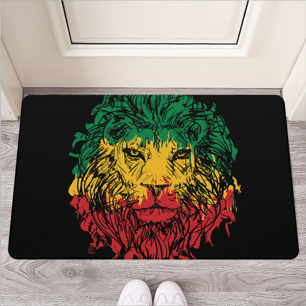 Rasta Lion Print Rubber Doormat