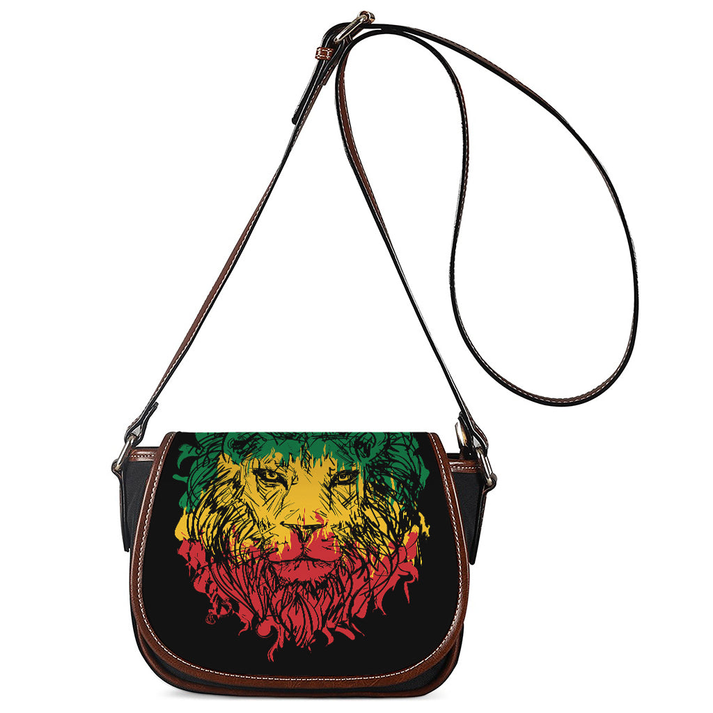 Rasta Lion Print Saddle Bag