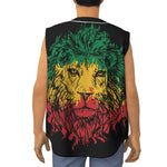 Rasta Lion Print Sleeveless Baseball Jersey