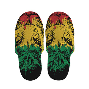 Rasta Lion Print Slippers