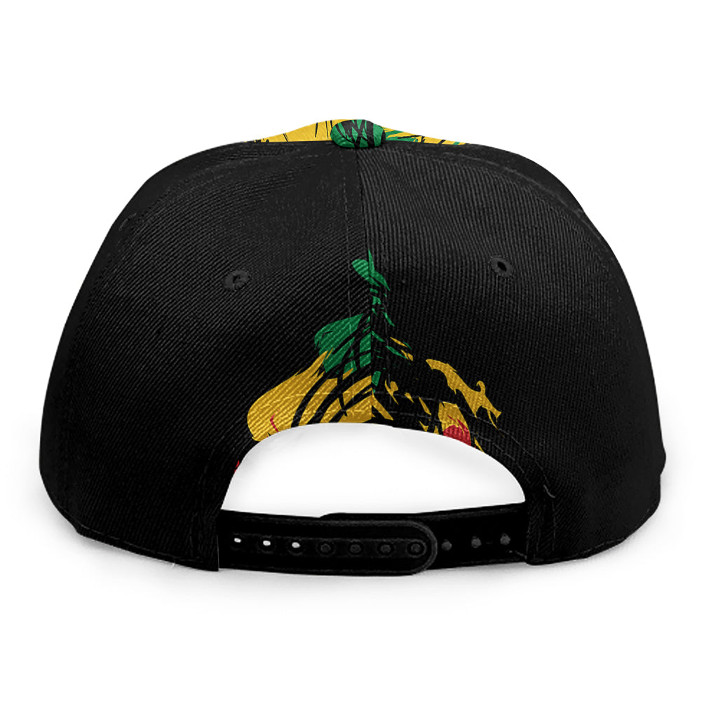 Rasta Lion Print Snapback Cap