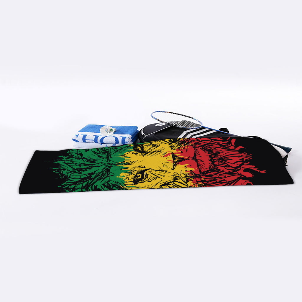 Rasta Lion Print Sports Towel