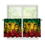 Rasta Lion Print Tier Curtains