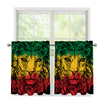 Rasta Lion Print Tier Curtains