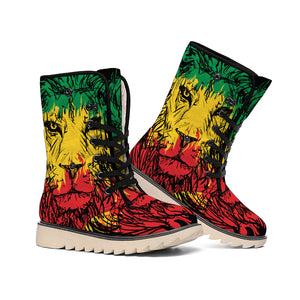 Rasta Lion Print Winter Boots