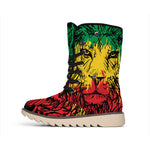 Rasta Lion Print Winter Boots