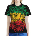 Rasta Lion Print Women's Polo Shirt