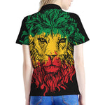 Rasta Lion Print Women's Polo Shirt