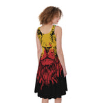 Rasta Lion Print Women's Sleeveless Dress