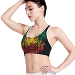 Rasta Lion Print Women's Sports Bra