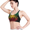 Rasta Lion Print Women's Sports Bra