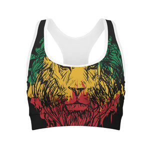 Rasta Lion Print Women's Sports Bra