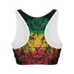 Rasta Lion Print Women's Sports Bra