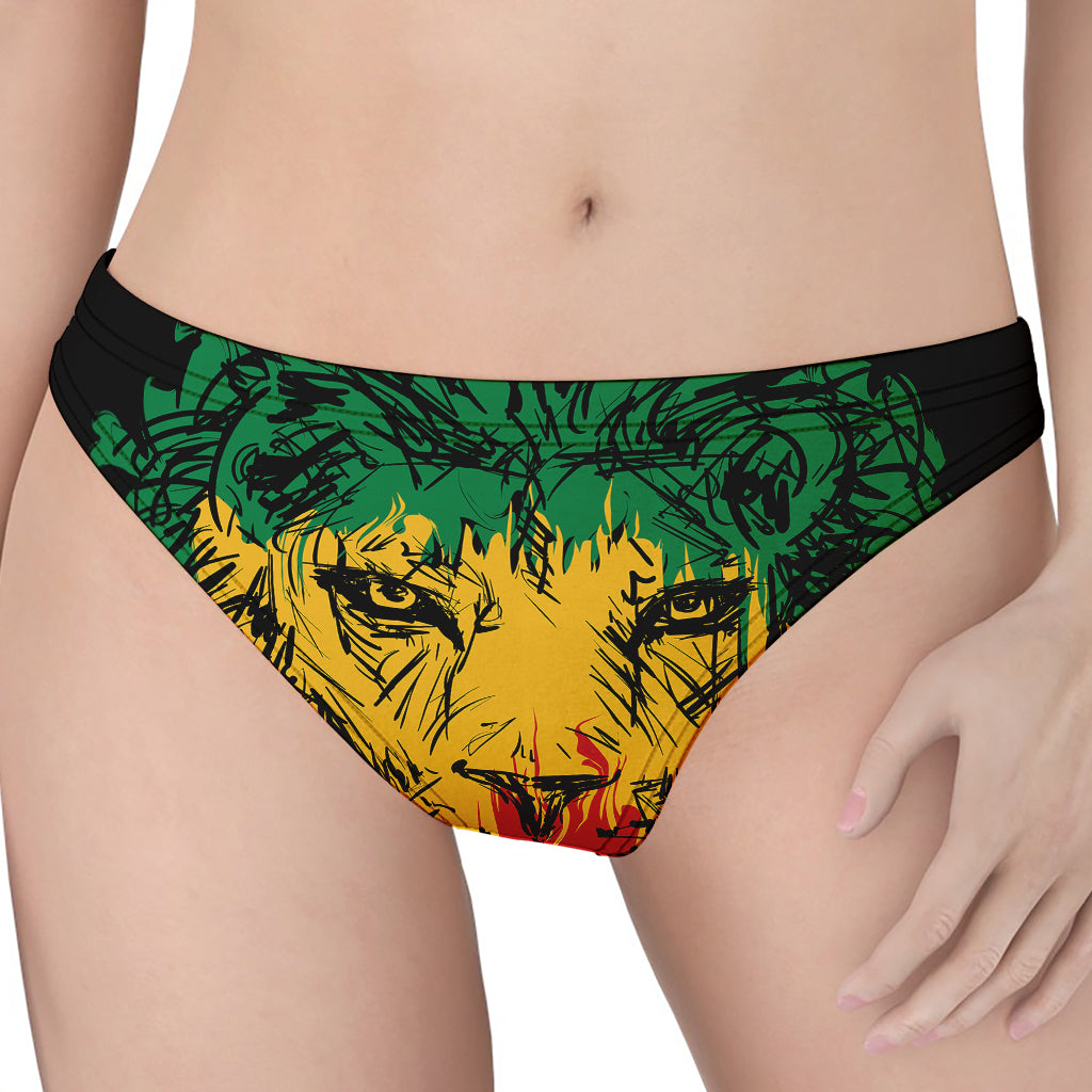 Rasta Lion Print Women's Thong