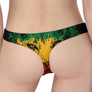 Rasta Lion Print Women's Thong