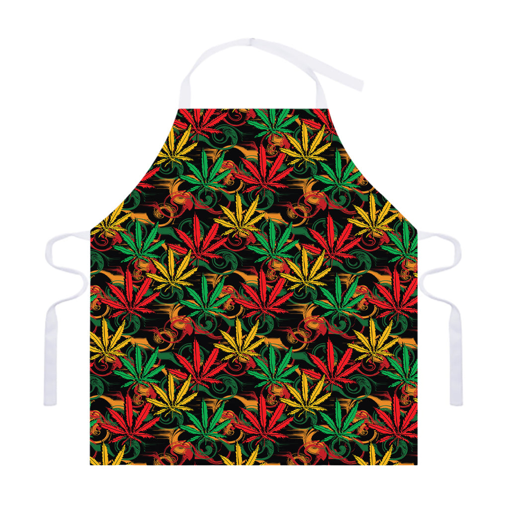 Rasta Marijuana Pattern Print Adjustable Apron