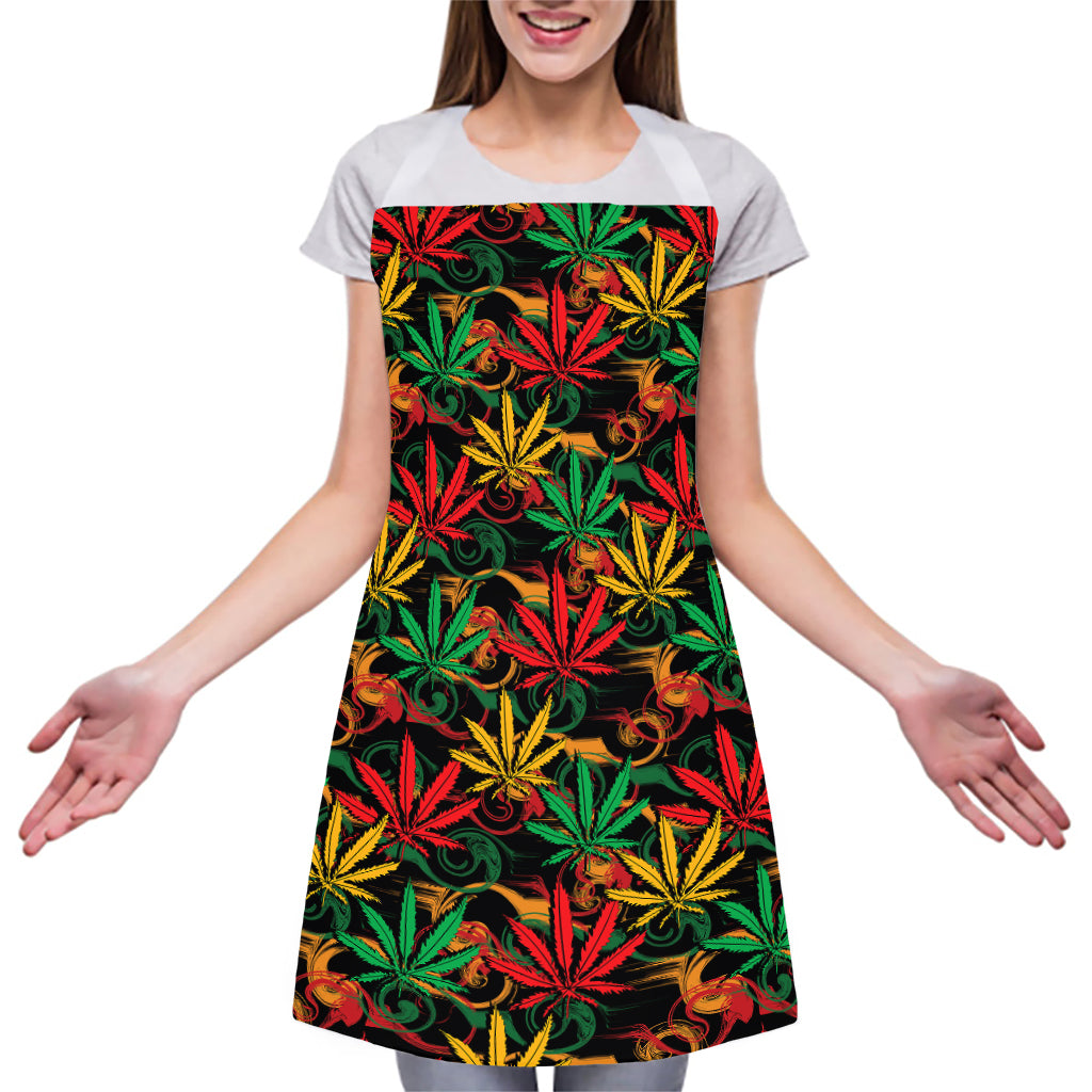 Rasta Marijuana Pattern Print Adjustable Apron