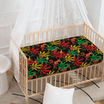 Rasta Marijuana Pattern Print Baby Crib Sheet