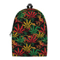 Rasta Marijuana Pattern Print School Backpack
