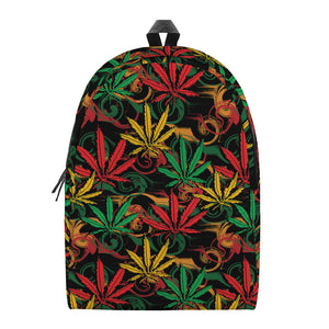 Rasta Marijuana Pattern Print Backpack