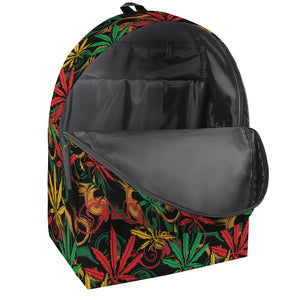 Rasta Marijuana Pattern Print Backpack