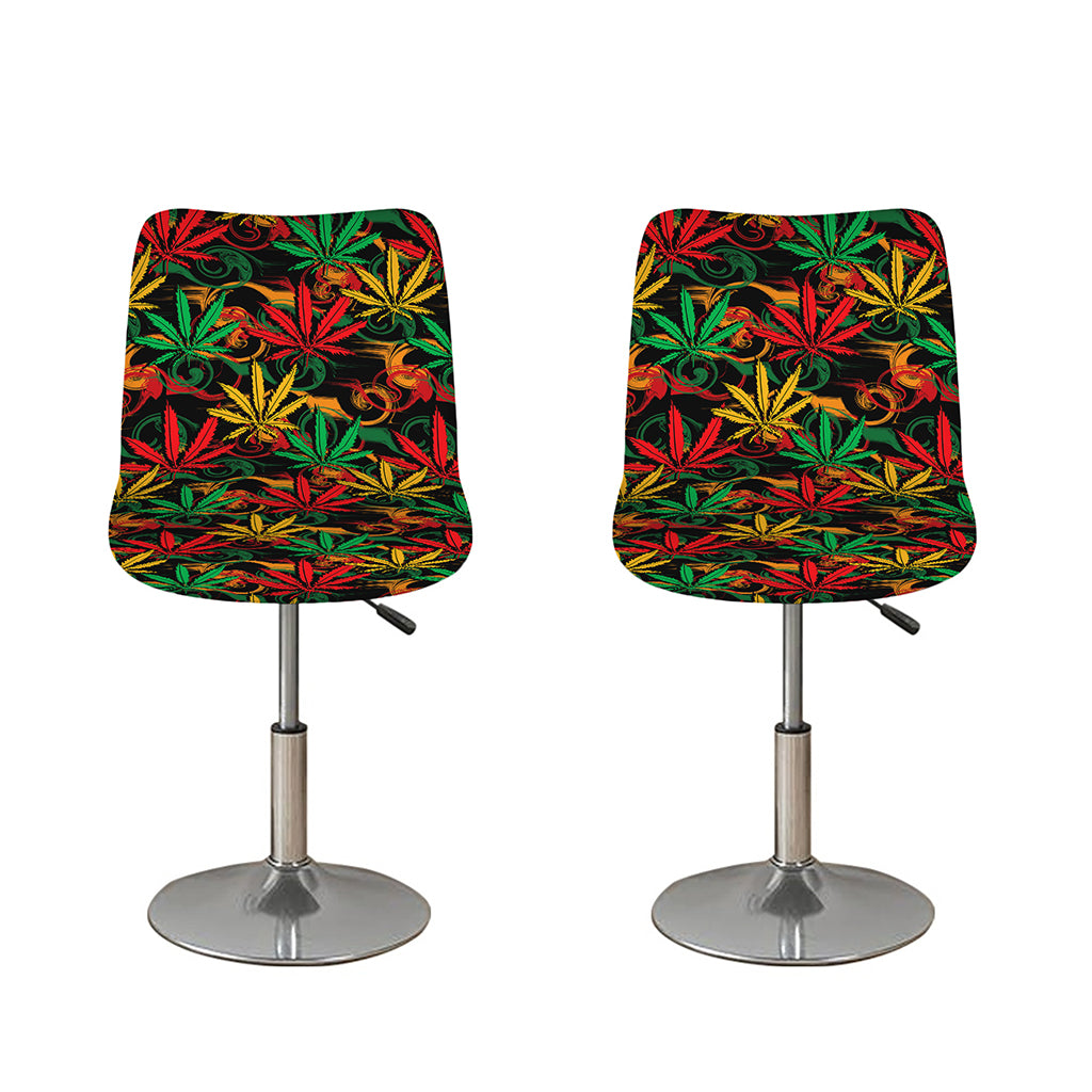 Rasta Marijuana Pattern Print Bar Stool Covers