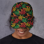 Rasta Marijuana Pattern Print Baseball Cap