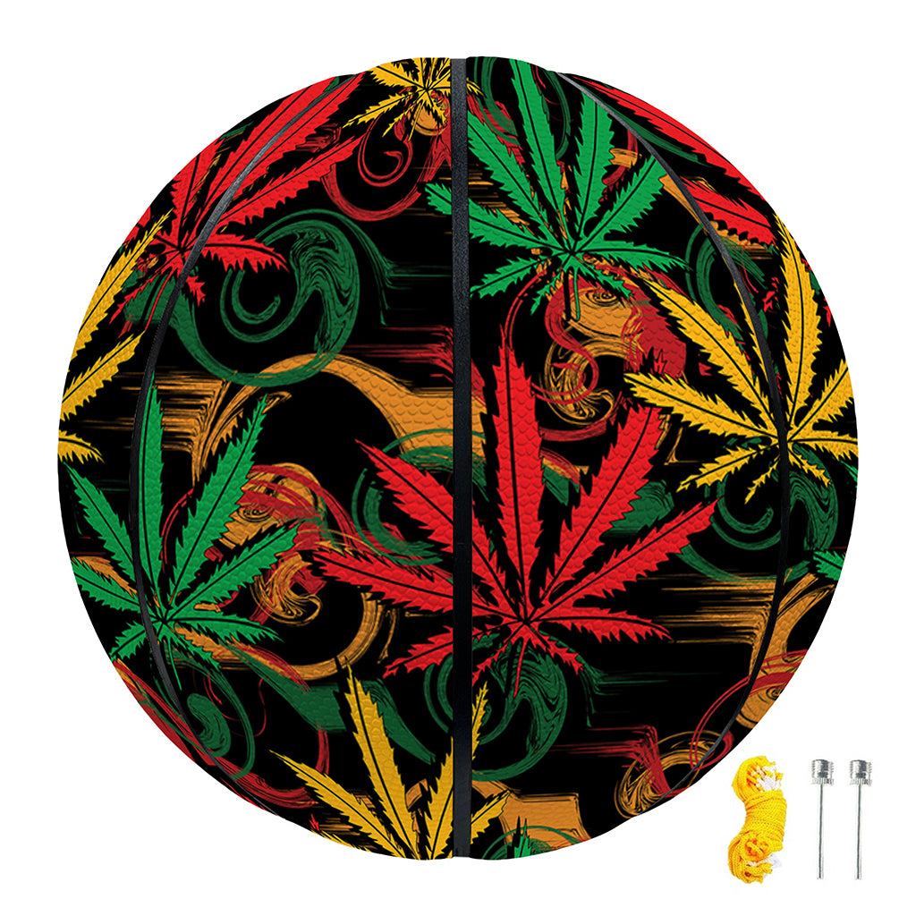 Rasta Marijuana Pattern Print Basketball