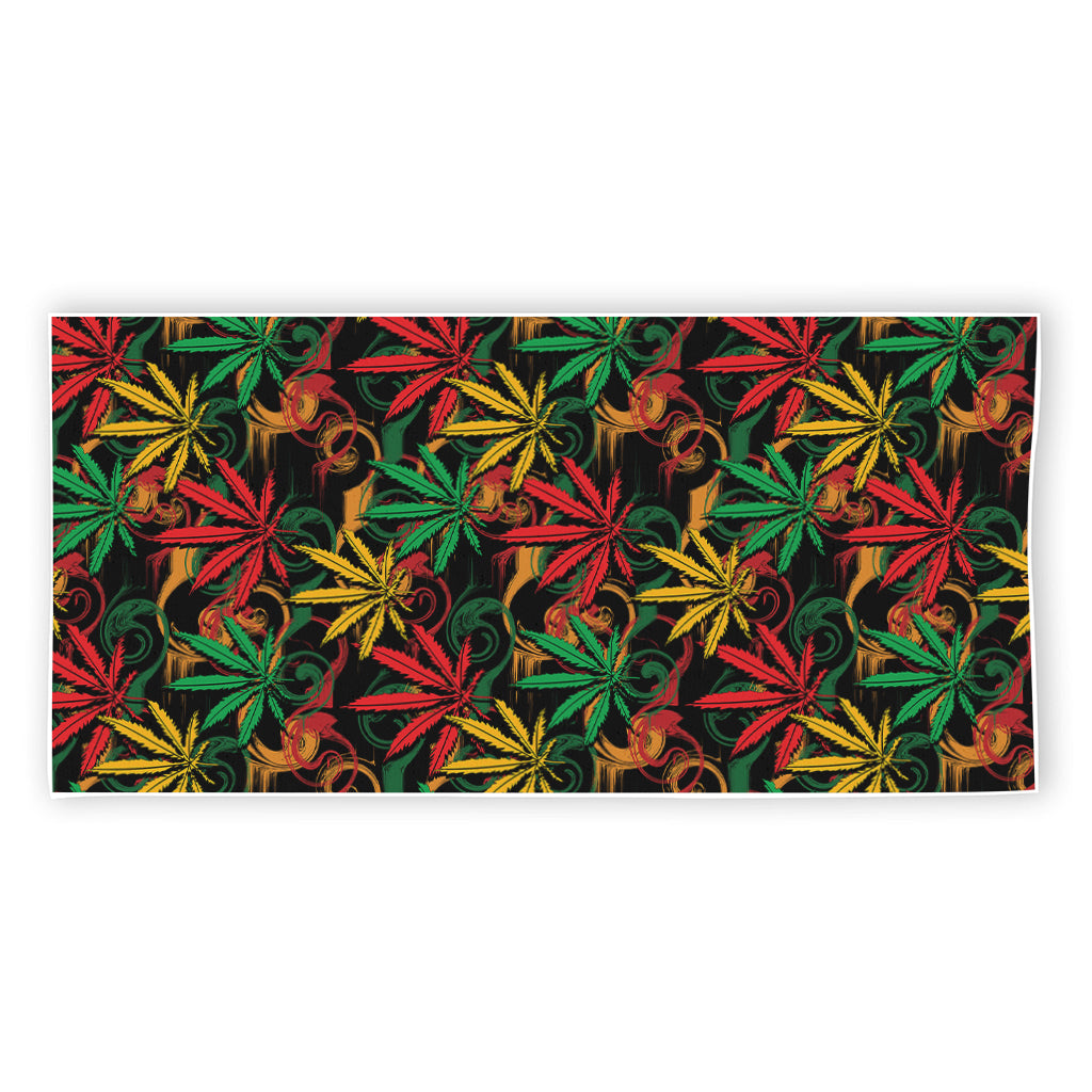 Rasta Marijuana Pattern Print Beach Towel