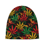 Rasta Marijuana Pattern Print Beanie