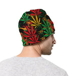 Rasta Marijuana Pattern Print Beanie