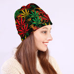Rasta Marijuana Pattern Print Beanie