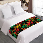 Rasta Marijuana Pattern Print Bed Runner