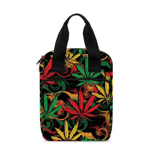 Rasta Marijuana Pattern Print Bible Tote Bag