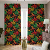 Rasta Marijuana Pattern Print Blackout Pencil Pleat Curtains