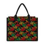 Rasta Marijuana Pattern Print Canvas Tote Bag