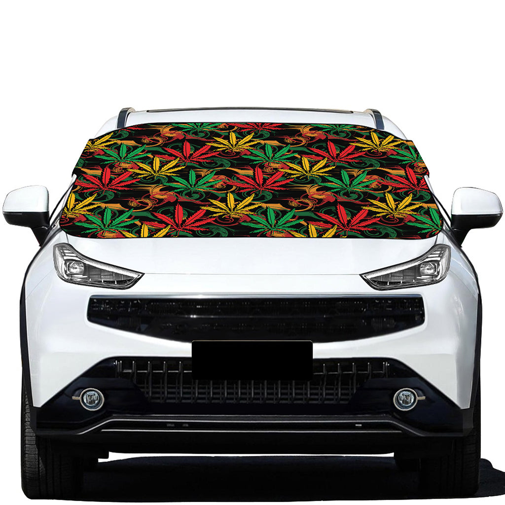 Rasta Marijuana Pattern Print Car Windshield Snow Cover