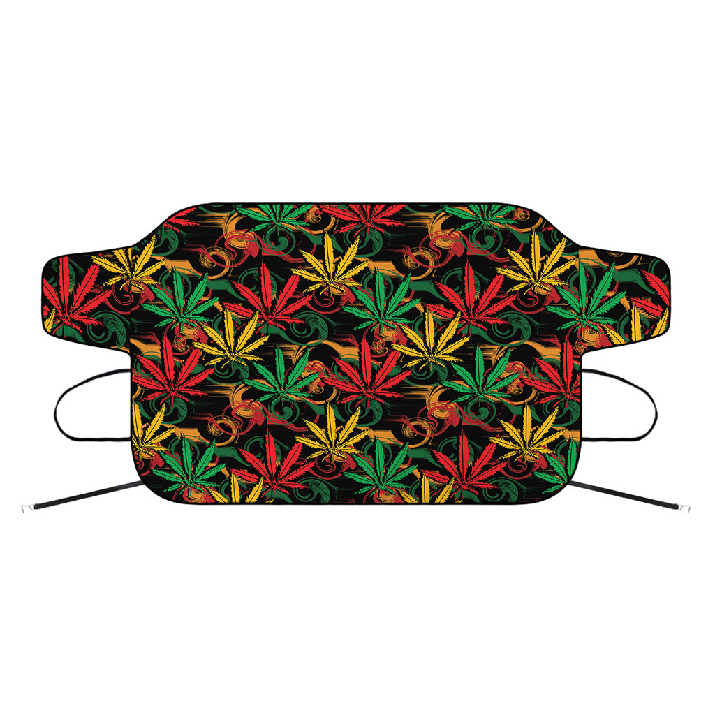 Rasta Marijuana Pattern Print Car Windshield Snow Cover