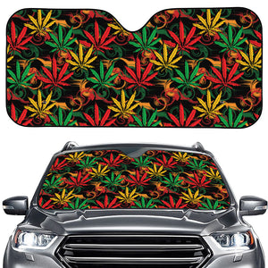 Rasta Marijuana Pattern Print Car Windshield Sun Shade