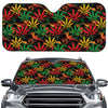 Rasta Marijuana Pattern Print Car Windshield Sun Shade