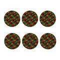 Rasta Marijuana Pattern Print Coaster Set
