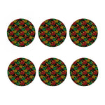 Rasta Marijuana Pattern Print Coaster Set