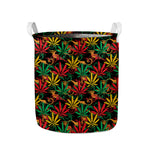 Rasta Marijuana Pattern Print Collapsible Laundry Basket