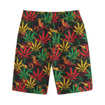 Rasta Marijuana Pattern Print Cotton Shorts