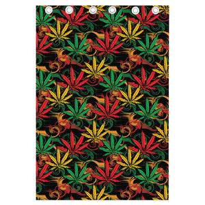 Rasta Marijuana Pattern Print Curtain