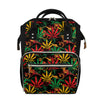 Rasta Marijuana Pattern Print Diaper Bag