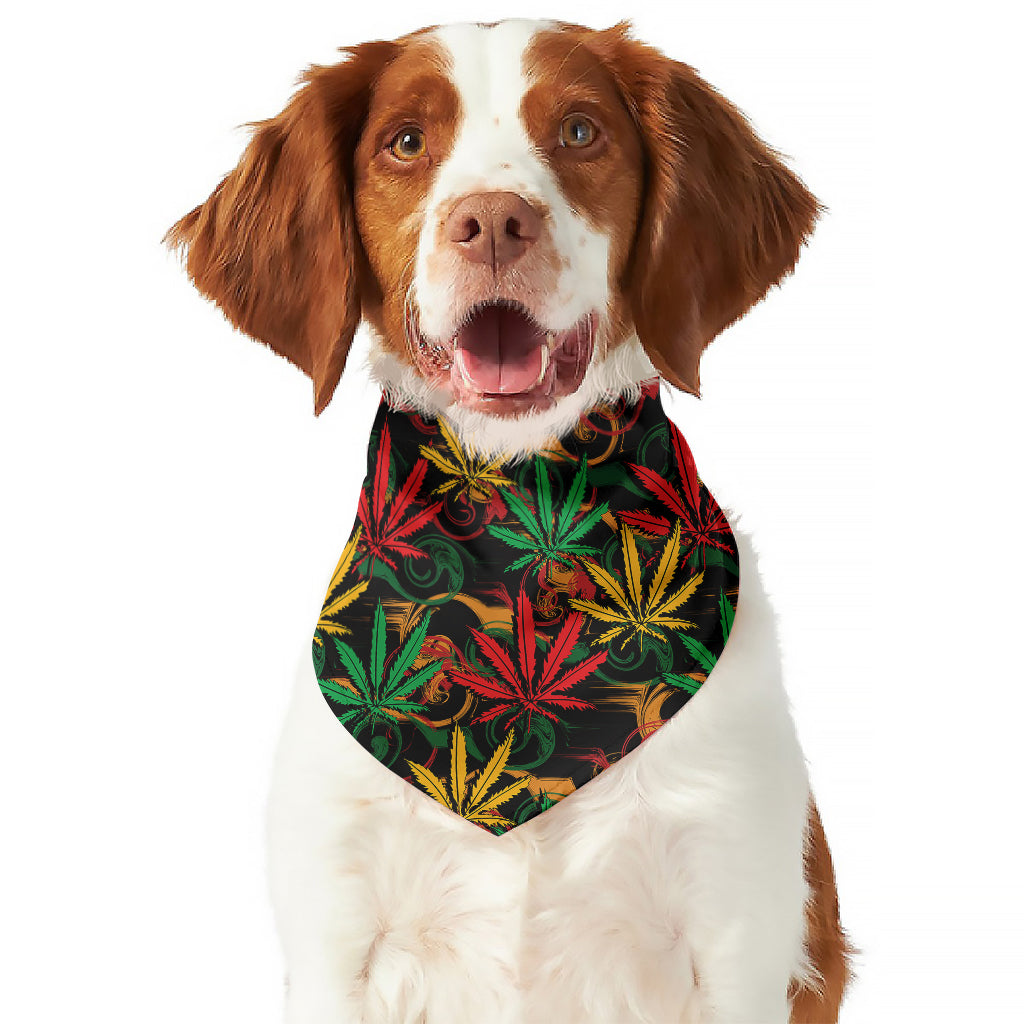 Rasta Marijuana Pattern Print Dog Bandana