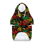 Rasta Marijuana Pattern Print Dog Zip Up Hoodie