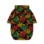 Rasta Marijuana Pattern Print Dog Zip Up Hoodie